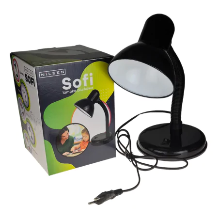 Lampki-biurkowe - lampka biurkowa na żarówkę z tradycyjnym gwintem czarna sofi 