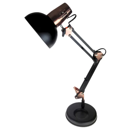 Lampki-biurkowe - lampka kreślarska metalowa czarno-miedziana ariel 