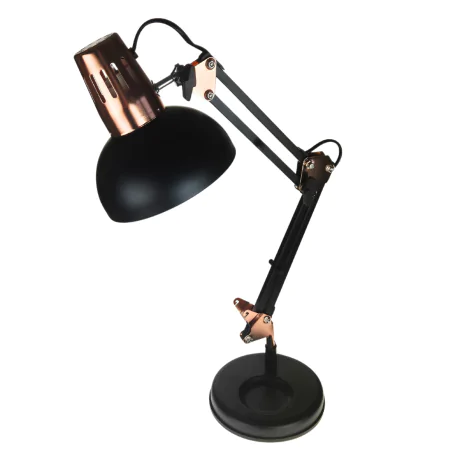 Lampki-biurkowe - lampka kreślarska metalowa czarno-miedziana ariel 