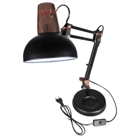 Lampki-biurkowe - lampka kreślarska metalowa czarno-miedziana ariel 