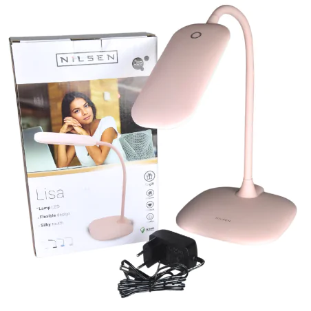 Lampki-biurkowe - lampka biurkowa led różowa z regulowanym ramieniem lisa 