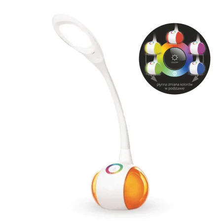 Lampki-biurkowe - lampka na biurko led ściemnialna ze światłem rgb w podstawie magic 