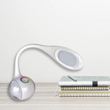 Lampki-biurkowe - lampka na biurko led ściemnialna ze światłem rgb w podstawie magic 