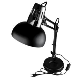 Lampki-biurkowe - lampka gabinetowa kreślarska czarno srebrna ariel 