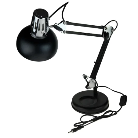 Lampki-biurkowe - lampka gabinetowa kreślarska czarno srebrna ariel 