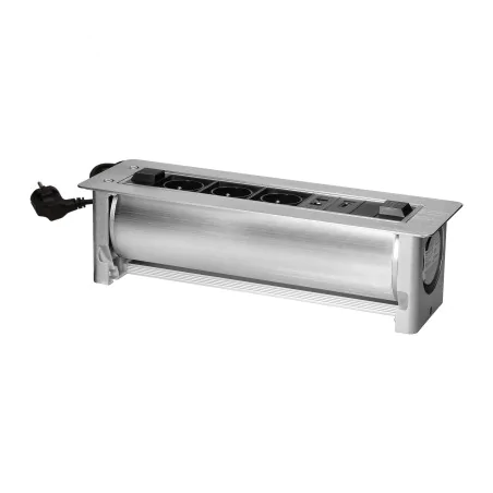 Gniazda-meblowe - gniazdo wpuszczane w blat z płaskim frezowanym rantem + elektryczne otwieranie 3x2p+z 2xnet 1xhdmi orno 