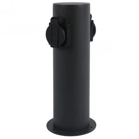 Slupki-ogrodowe - słupek ogrodowy z dwoma gniazdami czarny 220-240v elektri 28 327956 polux-goldlux 