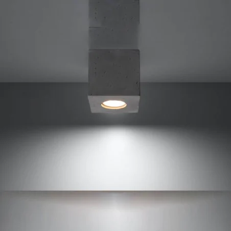Lampy-sufitowe - sl.0489 betonowa lampa sufitowa kwadrat gu10 quad sollux 