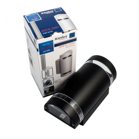 Kinkiety-zewnetrzne - oprawa ścienna 2-kierunkowa zew el-235u-b  gu10 czarna kanlux 