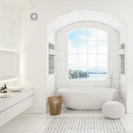 Wentylatory-o-srednicy-100 - wentylator łazienkowy o średnicy 100mm biały kwadratowy 