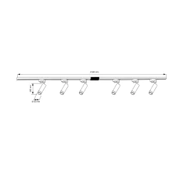 Oswietlenie-szynowe - 325877 zestaw szynoprzewodowy składany 6 lamp x gu10 1-fazowy 2m fado polux goldlux 