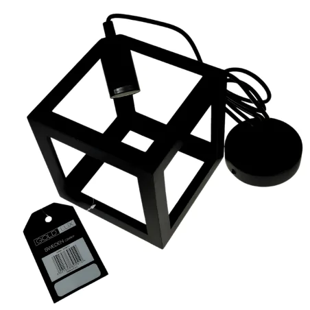 Lampy-sufitowe - lampa wisząca sufitowa w kształcie sześcianu czarna sweden 