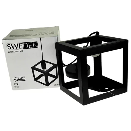 Lampy-sufitowe - lampa wisząca sufitowa w kształcie sześcianu czarna sweden 