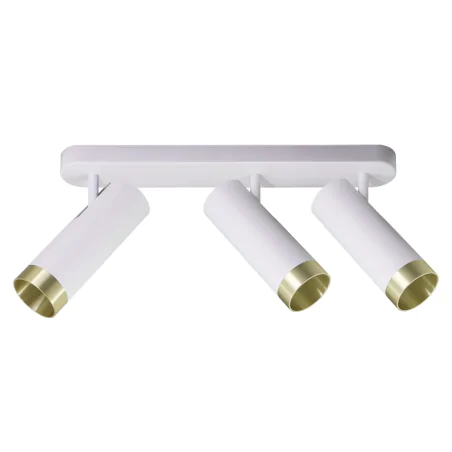 Lampy-sufitowe - 326539 lampa sufitowa biało-złota listwa 38cm 3xgu10 fado polux goldlux 