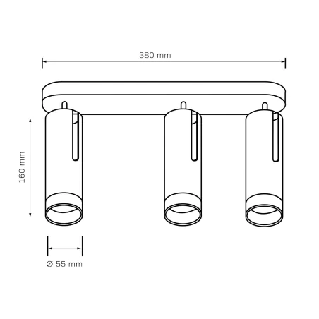 Lampy-sufitowe - 326003 potrójna lampa ścienno-sufitowa czarna 3xgu10 fado polux goldlux 