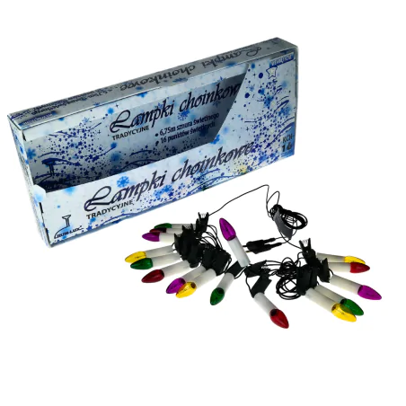 Oswietlenie-choinkowe - lampki na choinkę tradycyjne 16 kolorowych żarówek prl 