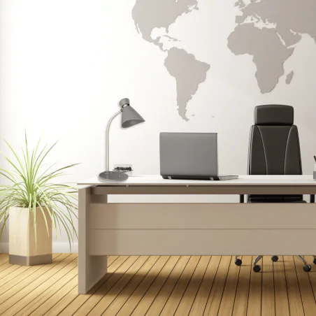 Lampki-biurkowe - lampka na biurko w kolorze szarym na wymienną żarówkę e27 helen 