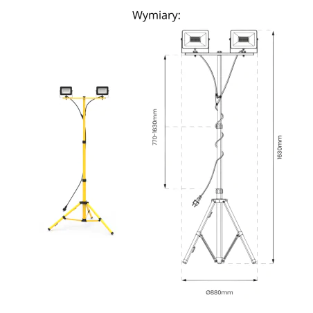 Naswietlacze-led-przenosne - ekns0454 naświetlacze led na statywie 2x30w 4000k bobby eko-light 
