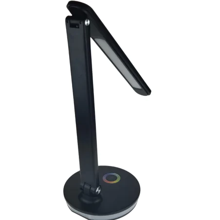 Lampki-biurkowe - lampka biurkowa led z kolorowym światłem w podstawie czarna magic nilsen 