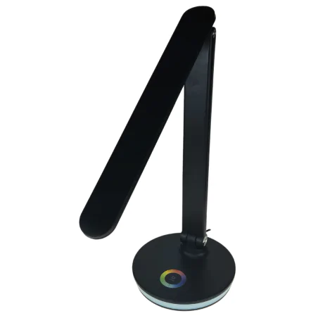 Lampki-biurkowe - lampka biurkowa led z kolorowym światłem w podstawie czarna magic nilsen 