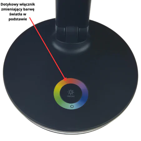 Lampki-biurkowe - lampka biurkowa led z kolorowym światłem w podstawie czarna magic nilsen 