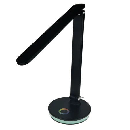 Lampki-biurkowe - lampka biurkowa led z kolorowym światłem w podstawie czarna magic nilsen 