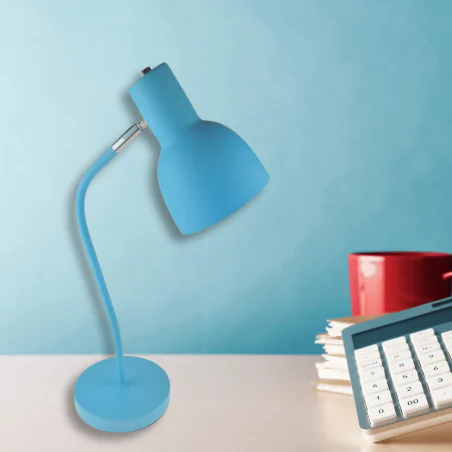 Lampki-biurkowe - lampka na biurko niebieska z regulowanym kloszem mimi 