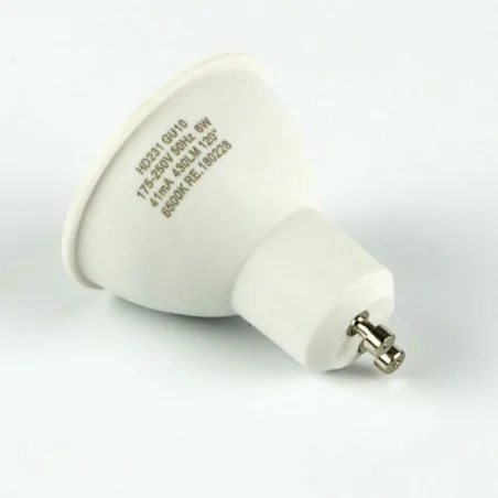 Gwint-trzonek-gu10 - żarówka led zimna 6w-37w 6500k hd231 heda 