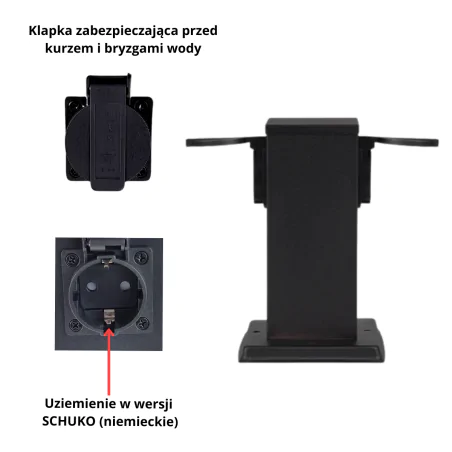 Slupki-ogrodowe - słupek do ogrodu z dwoma gniazdami 230v typu schuko ontario 