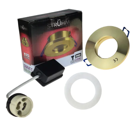 Oprawy-sufitowe-stale - oprawa sufitowa podtynkowa oczko wpuszczane w sufit złote dukat 