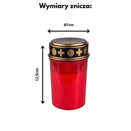 Latarenki-ogrodowe - znicz cmentarny led na baterie czerwony z czujnikiem zmierzchu 