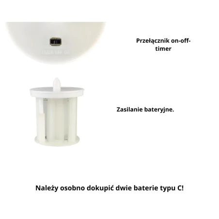 Latarenki-ogrodowe - znicz led na baterie biały z wyłącznikiem czasowym 