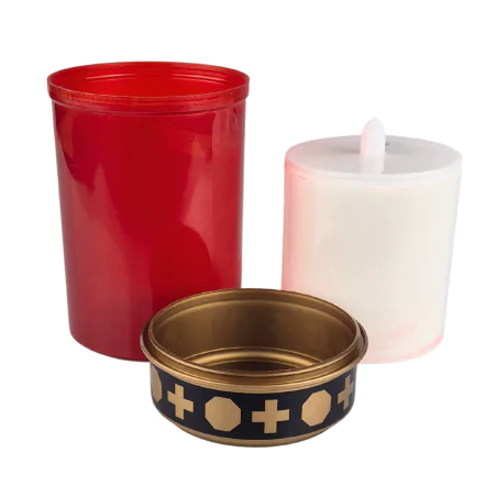 Latarenki-ogrodowe - świeczka led na cmentarz znicz na baterie czerwony z timerem 