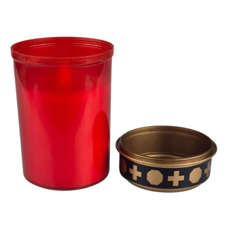 Latarenki-ogrodowe - świeczka led na cmentarz znicz na baterie czerwony z timerem 