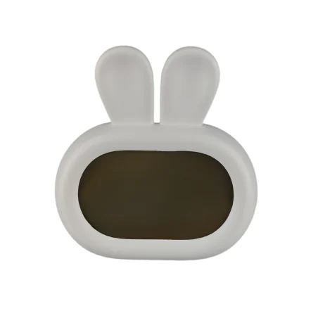 Oswietlenie-do-pokoju-dzieciecego - zegar z budzikiem dziecięcy szary króliczek prezent dla dziecka interblue 