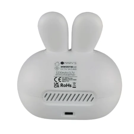 Oswietlenie-do-pokoju-dzieciecego - zegar z budzikiem dziecięcy szary króliczek prezent dla dziecka interblue 