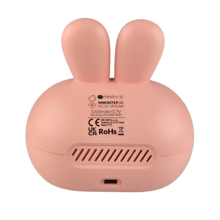 Oswietlenie-do-pokoju-dzieciecego - zegar z budzikiem różowy króliczek z wyświetlaczem prezent dla dziecka interblue 