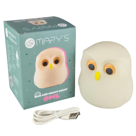 Oswietlenie-do-pokoju-dzieciecego - lampka nocna led dla dzieci w kształcie uroczej sowy interblue 