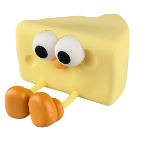 Oswietlenie-do-pokoju-dzieciecego - lampka nocna led dziecięca żółty serek świecąca zabawka interblue 