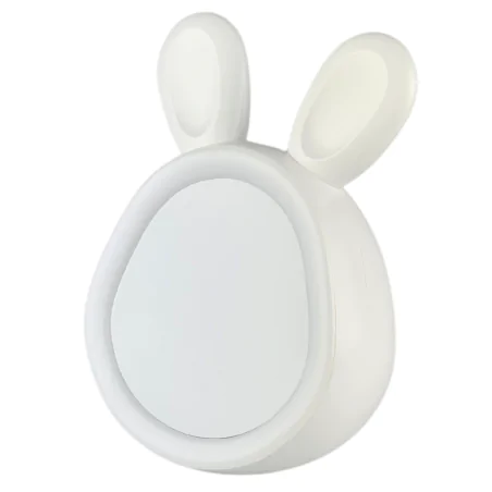 Oswietlenie-do-pokoju-dzieciecego - lampka nocna led z zegarkiem i budzikiem prezent dla dzieci zajączek interblue 