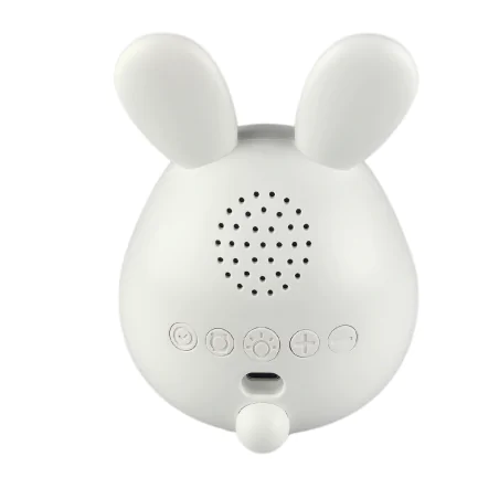 Oswietlenie-do-pokoju-dzieciecego - lampka nocna led z zegarkiem i budzikiem prezent dla dzieci zajączek interblue 