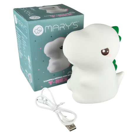 Oswietlenie-do-pokoju-dzieciecego - lampka nocna do zasypiania dla dzieci dinozaur miękka zabawka t-rex interblue 