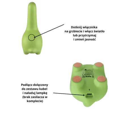 Oswietlenie-do-pokoju-dzieciecego - lampka nocna dziecięca led dinozaur prezent dla dziecka interblue 
