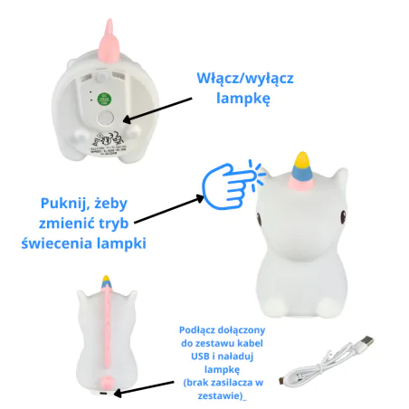 Oswietlenie-do-pokoju-dzieciecego - lampka nocna jednorożec unicorn dla dzieci prezent dla dziewczynki interblue 