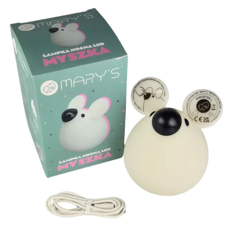 Oswietlenie-do-pokoju-dzieciecego - lampka nocna led dziecięca w postaci myszki prezent dla dziecka interblue 