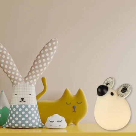 Oswietlenie-do-pokoju-dzieciecego - lampka nocna led dziecięca w postaci myszki prezent dla dziecka interblue 