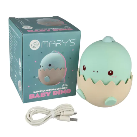 Oswietlenie-do-pokoju-dzieciecego - lampka nocna led dla dzieci baby dino niebieski prezent dla niemowlaka interblue 