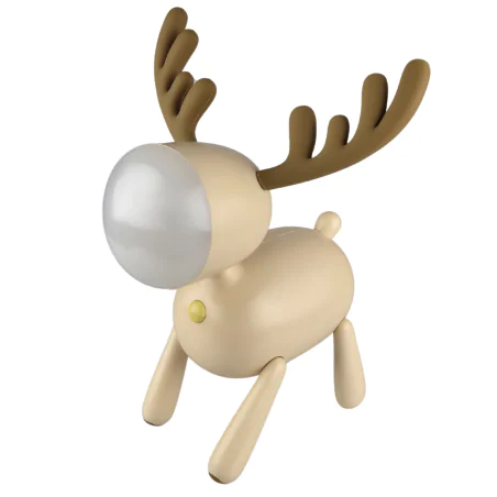 Oswietlenie-do-pokoju-dzieciecego - lampka nocna led do zasypiania dla dzieci beżowy jelonek prezent na baby shower interblue 