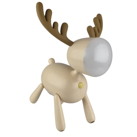 Oswietlenie-do-pokoju-dzieciecego - lampka nocna led do zasypiania dla dzieci beżowy jelonek prezent na baby shower interblue 