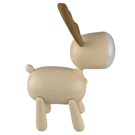 Oswietlenie-do-pokoju-dzieciecego - lampka nocna led do zasypiania dla dzieci beżowy jelonek prezent na baby shower interblue 